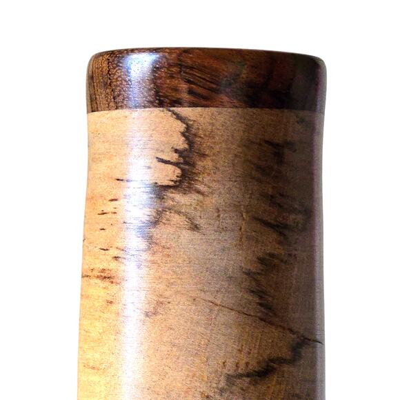 Handmade Toothpick Holder of Marquetry Pieced and Turned Wood - Picture 4 of 9